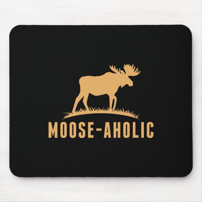 Funny Jagd Grafik Elch-aholische Frauen Männer Elc Mousepad (Vorne)
