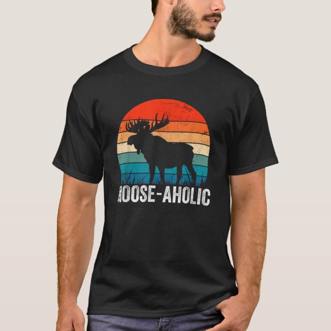 Funny Jagd Grafik Elch Holic Frauen Männer Elche T-Shirt (Vorderseite)