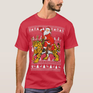 Funny Jaguar Lover Santa Riding Jaguar Ugly Christ T-Shirt