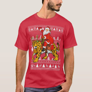Funny Jaguar Lover Santa Riding Jaguar Ugly Christ T-Shirt