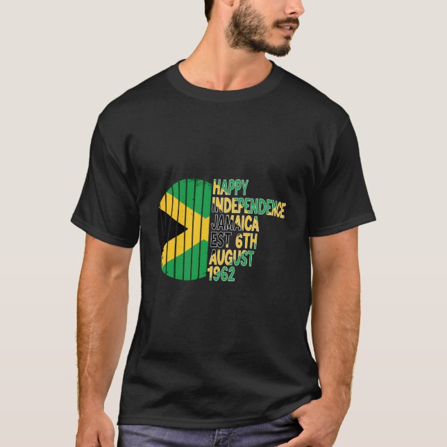 Funny Jamaica Cat Happy Jamaican Independence Sinc T-Shirt (Vorderseite)