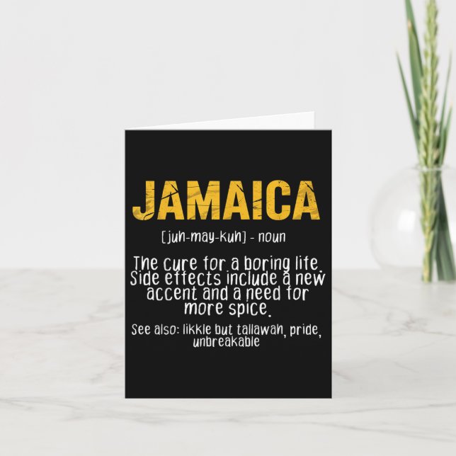 Funny Jamaica Definition Sprichwort Jamaican Patoi Karte (Vorderseite)