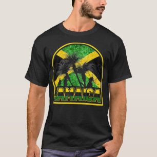 Funny Jamaica Flag Palm Sommer Urlaub Auto T-Shirt
