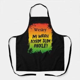 Funny Jamaican Rasta Cook und Koch Food Quote Schürze