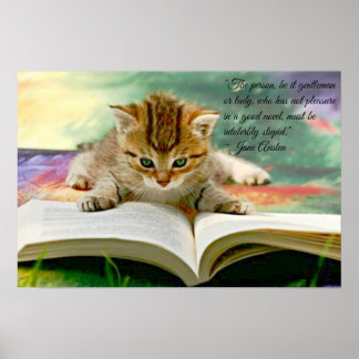 Funny Jane Austen Zitat und Kitten Poster