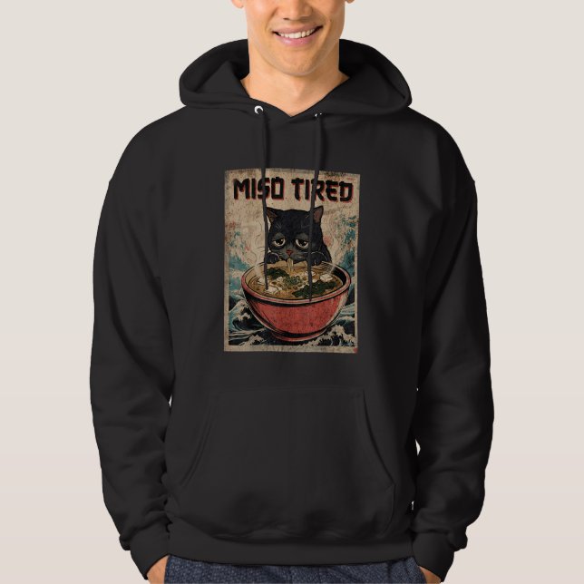 Funny Japanese Cat Pun Food Humor Miso Ramen Soup  Hoodie (Vorderseite)