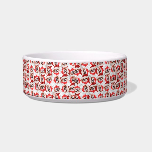 Funny Japanese Chin Name Weihnachtsmuster Napf (Links)