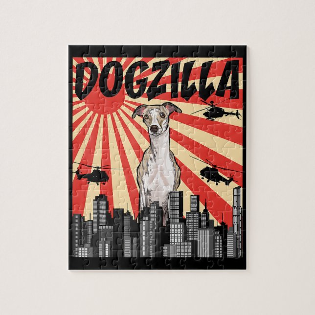 Funny Japanese Dogzilla Whippet Puzzle (Vertikal)