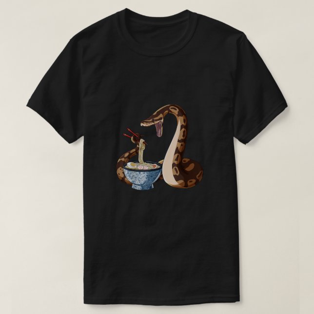 Funny Japanese Kawaii Ramen Snake Ball Python0 T-Shirt (Design vorne)