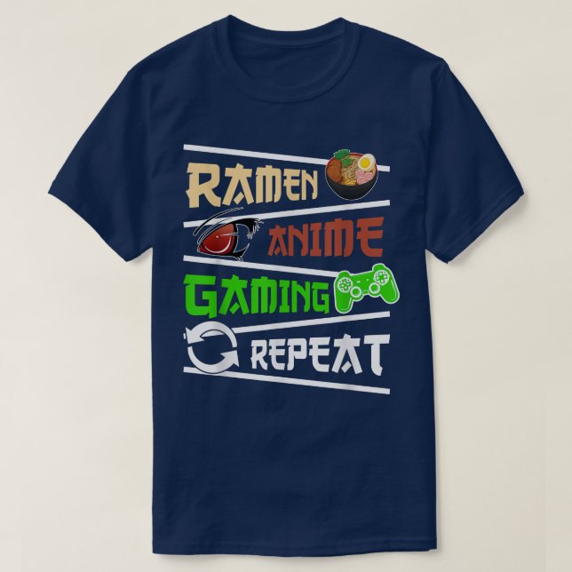 Funny Japanese Manga Anime Gaming Anime Ramen Game T-Shirt (Design vorne)