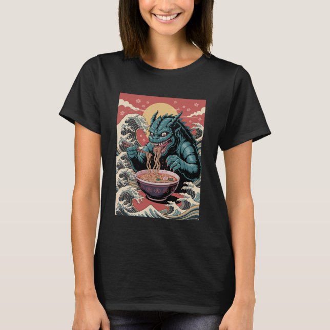 Funny Japanese Monster Ramen Lover Anime Noodle Fa T-Shirt (Vorderseite)