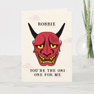 Funny Japanese Oni Valentinstag Card Karte