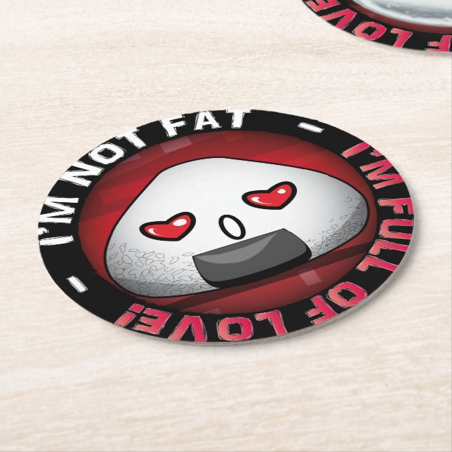 Funny japanese riceball runder pappuntersetzer (Angewinkelt)