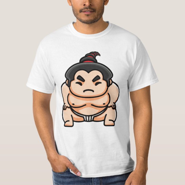 Funny Japanese Sumo Man T-Shirt (Vorderseite)