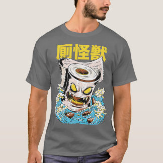 Funny Japanisch Kaiju Toilettenpapier Monster Stil T-Shirt