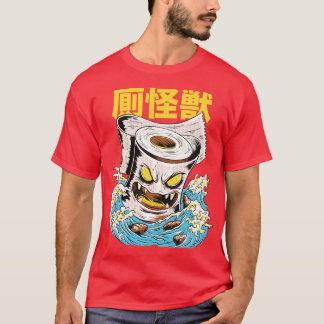 Funny Japanisch Kaiju Toilettenpapier Monster Stil T-Shirt