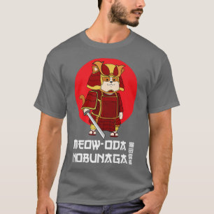 Funny Japanisch Samurai Cat Niedlich Kawaii Anime  T-Shirt