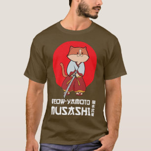 Funny Japanisch Samurai Cat Niedlich Kawaii Anime  T-Shirt