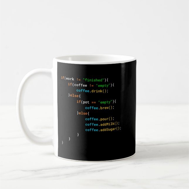 Funny Java Programmierer Kaffeekochen Geschenk für Kaffeetasse (Links)