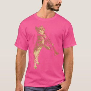 Funny Jazz Shirt Cat mit Trumpet Jazz Music Shi