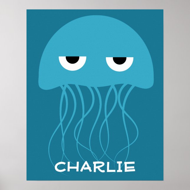 Funny Jellyfish individuelle Name Poster (Vorne)