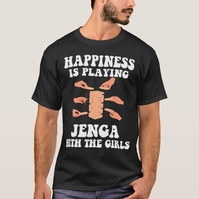 Funny Jenga Cooles Glück spielt Jenga Girls T-Shirt (Vorderseite)