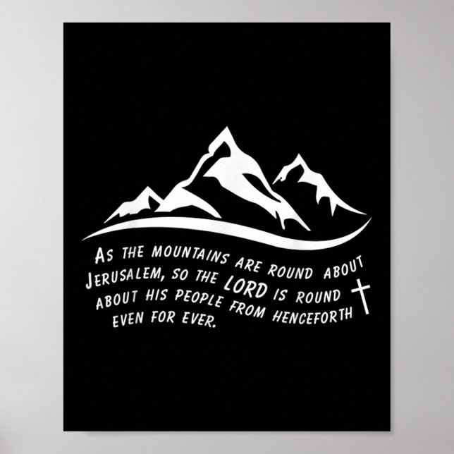 Funny Jerusalem Mountains Lord Cross Jesus Christi Poster (Vorne)