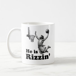 Funny Jesus Basketball - Er ist Rizzin' Kaffeetasse