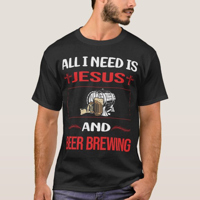 Funny Jesus Beer Brewing T-Shirt (Vorderseite)
