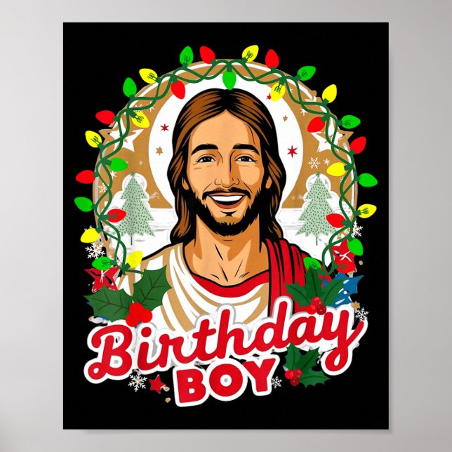 Funny Jesus Birthday Boy Christmas Xmas Holiday Ug Poster (Vorne)