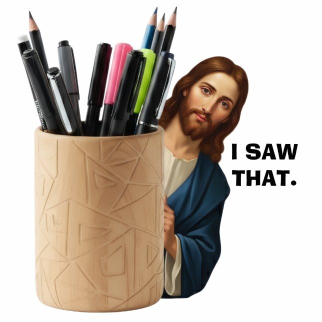 Funny Jesus Christ I Saw That 2D Desk Statue Freistehende Fotoskulptur (Vorne)