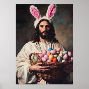 Funny Jesus Christ Ostern Sonnige Ohren Meme Poster