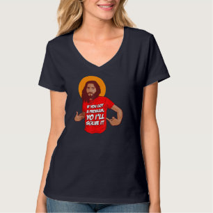 Funny Jesus Christlich Meme Yo werde ich es lösen  T-Shirt
