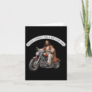 Funny Jesus Christus auf einem Motorrad Christlich Karte