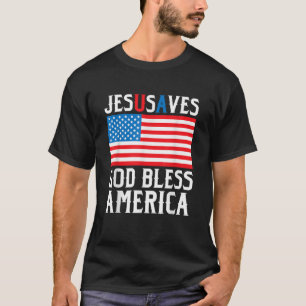 Funny Jesus Christus Design Jesus Rette USA God Bl T-Shirt