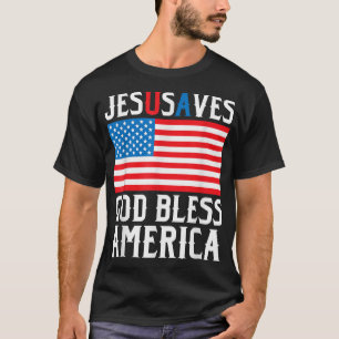 Funny Jesus Christus Design Jesus Rette USA God Bl T-Shirt