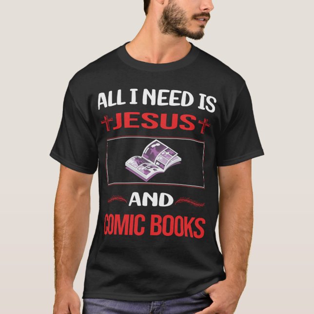 Funny Jesus Comic Bücher Comicen T-Shirt (Vorderseite)