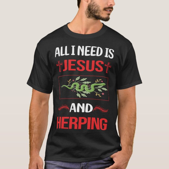 Funny Jesus Herping Herpetologe Herpetology Herpet T-Shirt (Vorderseite)