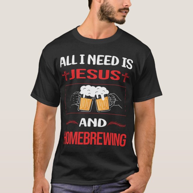 Funny Jesus Homebrewing Homebrew Homebrewer Beer H T-Shirt (Vorderseite)