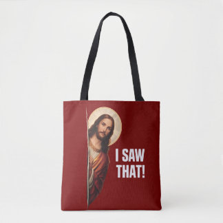 Funny Jesus "I Saw That" Christian meme design