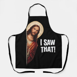 Funny Jesus "I Saw That" Christian meme design Schürze