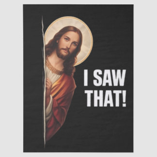 Funny Jesus "I Saw That" Christian meme design Seidenpapier