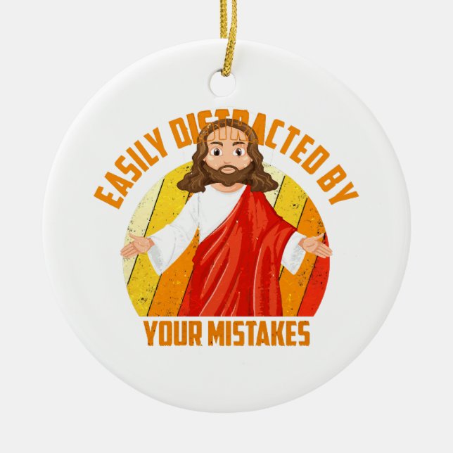 Funny Jesus Keramik Ornament (Vorne)