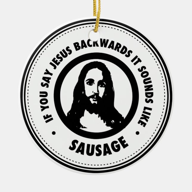 Funny Jesus Keramikornament (Vorne)