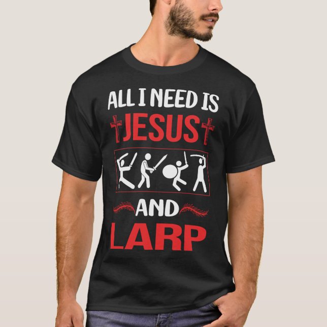 Funny Jesus Larping RPG Rollenspiel Rollenspiel T-Shirt (Vorderseite)