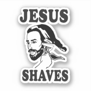Funny Jesus Meme Jesus Shaves Aufkleber