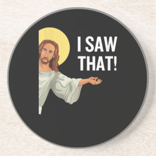 Funny Jesus Meme sah ich, dass Christlicher Zitat Getränkeuntersetzer