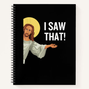 Funny Jesus Meme sah ich, dass Christlicher Zitat  Notizbuch