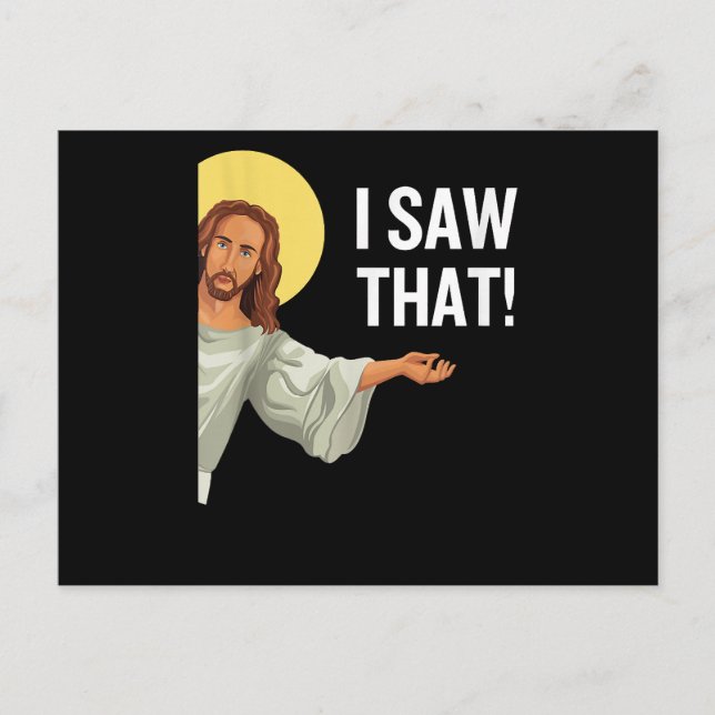 Funny Jesus Meme sah ich, dass Christlicher Zitat  Postkarte (Vorderseite)