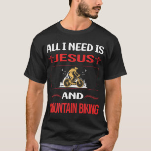 Funny Jesus Mountain Biking MTB T-Shirt